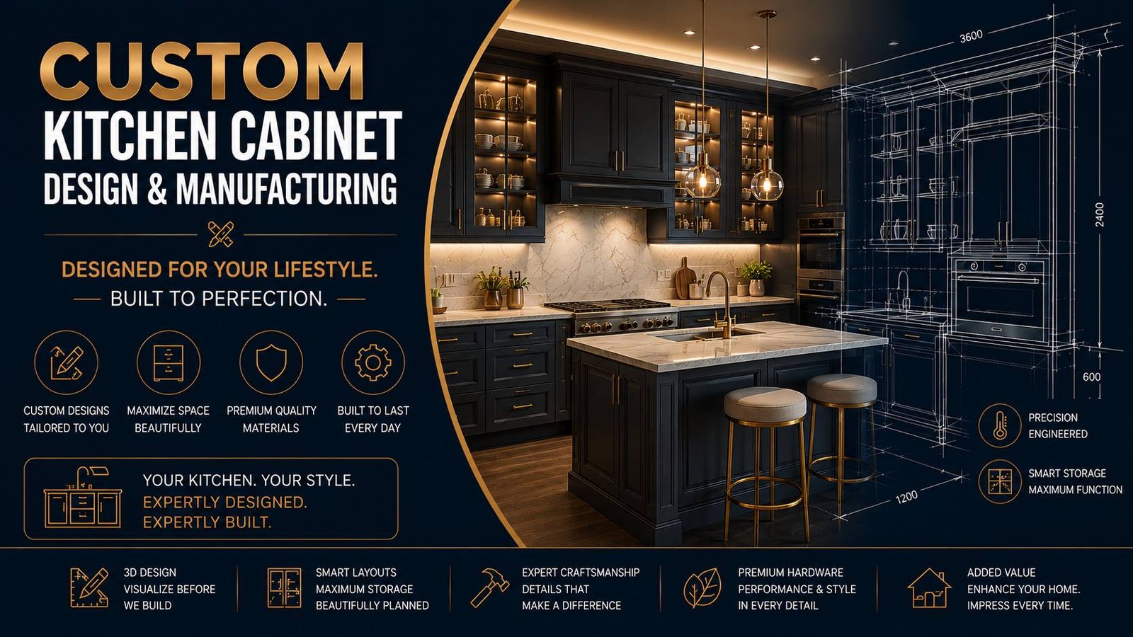 Custom Kitchen Cabinet Design & Manufacturing