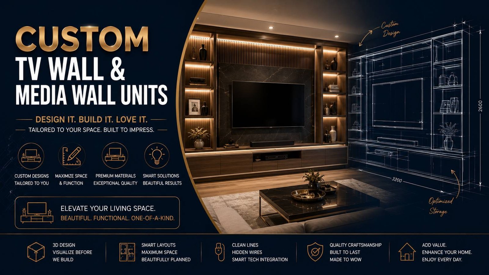 Custom TV Wall & Media Wall Units